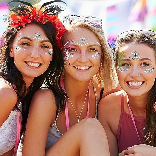 Vue 5 de Strass Autocollant Visage Feuilles