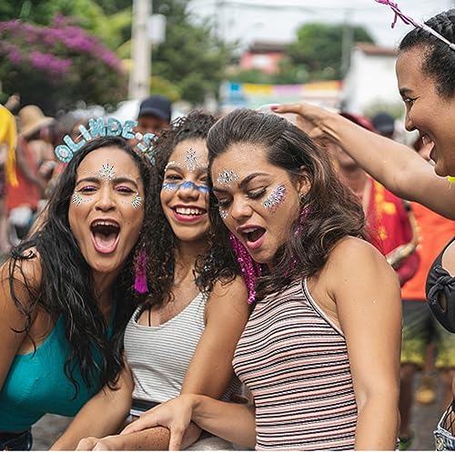 Vue 6 de Strass Autocollant Visage Feuilles