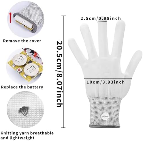 Vue 4 de Gants Lumineux