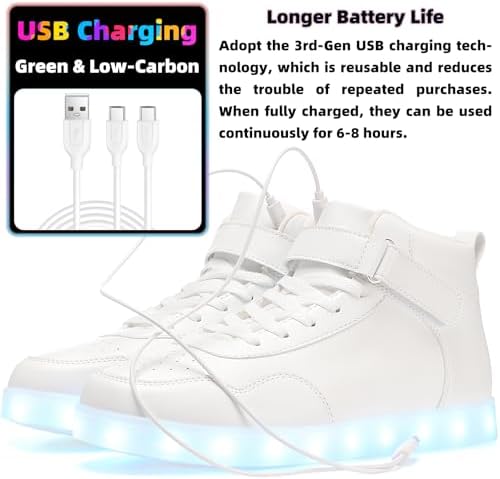 Vue 4 de Baskets Unisexes Rechargeables Led