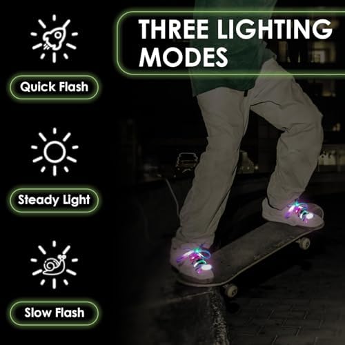 Vue 4 de Lacets Brillants Clignotants Led