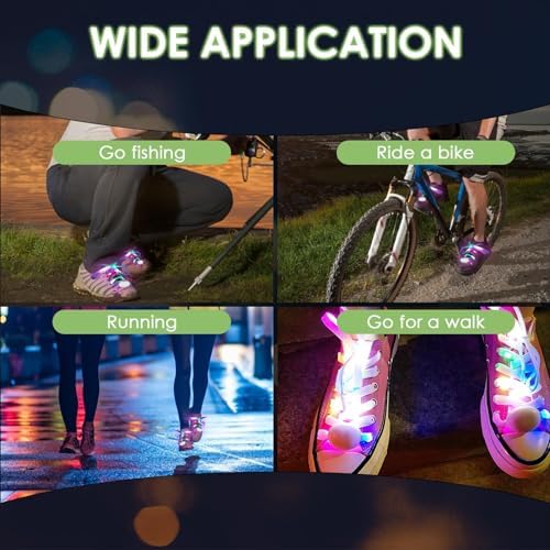 Vue 6 de Lacets Brillants Clignotants Led