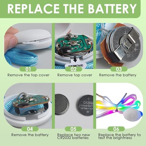 Vue 7 de Lacets Brillants Clignotants Led