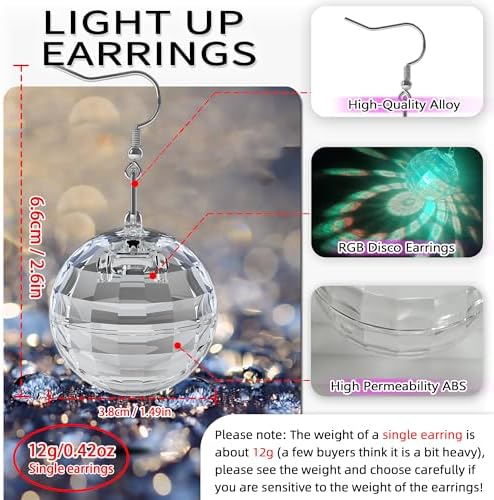 Vue 6 de Boucles d'Oreilles Led Boule