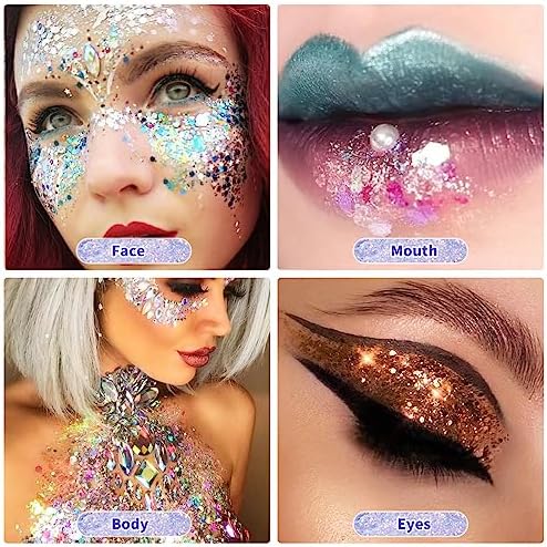 Vue 4 de Gel Paillettes Visage