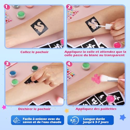 Vue 6 de Bledras Kit Tatouage Paillettes