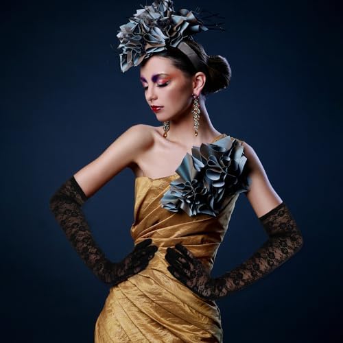 Vue 4 de Gants Longs En Dentelle