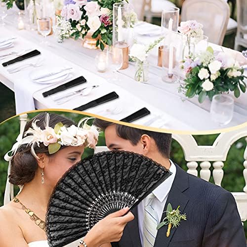 Vue 4 de Izoel Eventail Mariage Dentelle