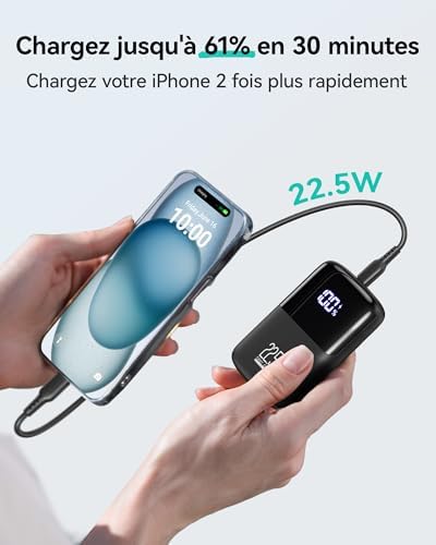 Vue 3 de Iniu Batterie Externe Mini