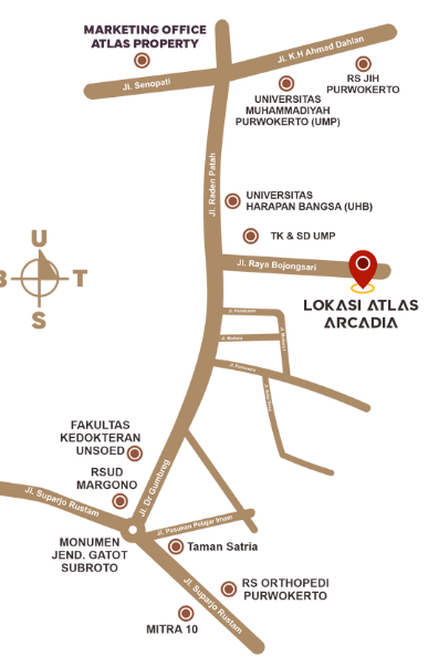 Peta Lokasi Strategis Atlas Arcadia