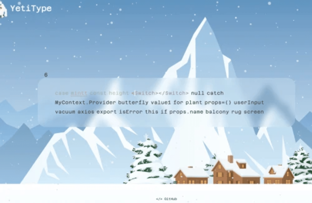 a snapshot of the YetiType project
