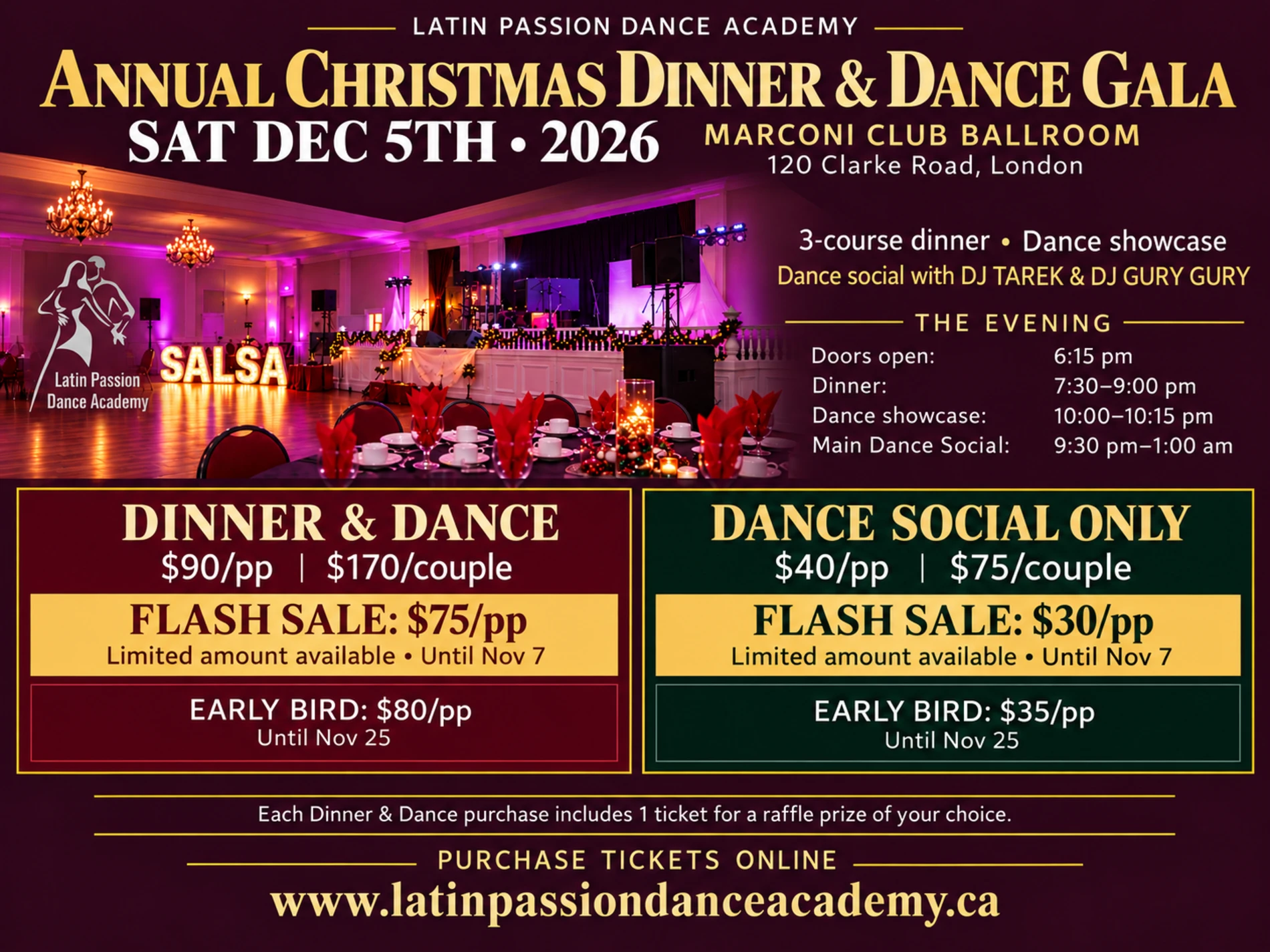 ANNUAL CHRISTMAS DINNER & DANCE GALA