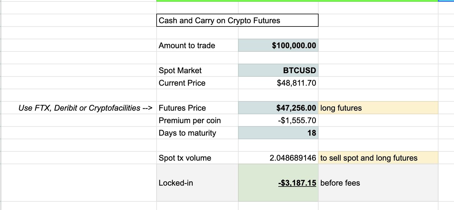 crypto spreadsheet for arbitrage