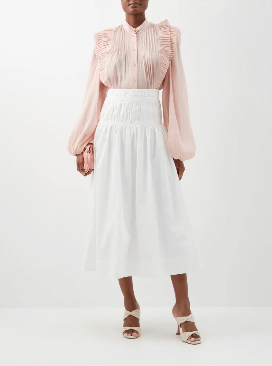 Aje, Ruffled linen blend blouse