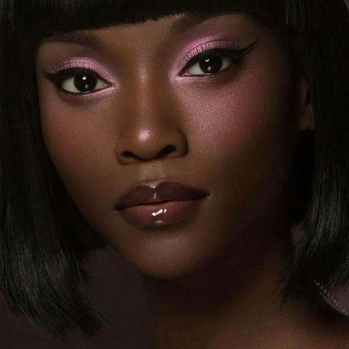 Soft Pink Eyeshadow Look For Dark Skin 