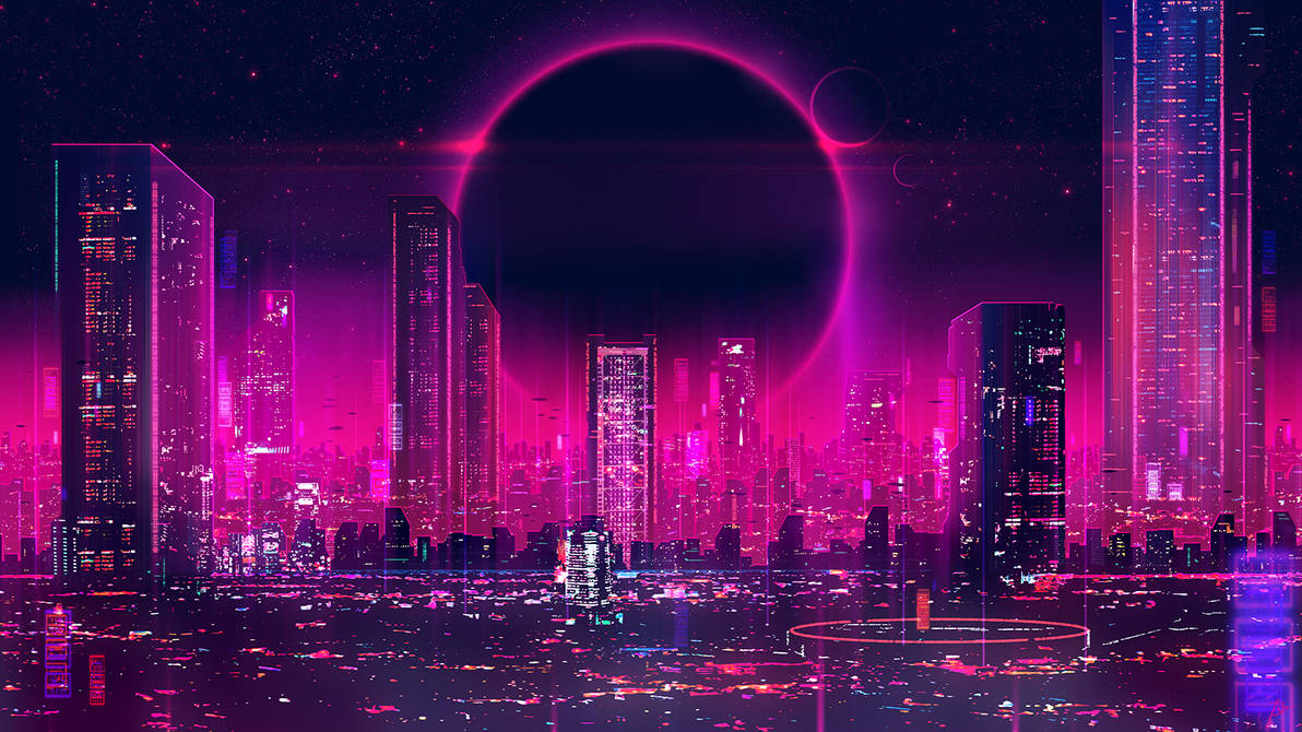 PC Wallpaper 4K - Synthwave Dreams: Embrace the Neon Night! in