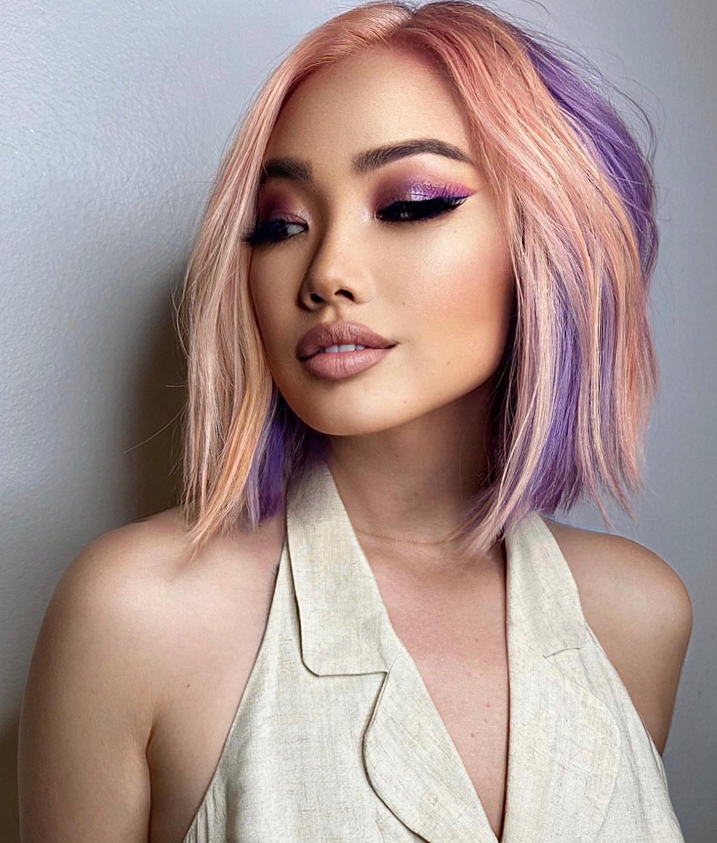 10 Most Aesthetic Purple Hairstyles Featuring Purple Ombre Chunky Highlights And Grungy Hair
