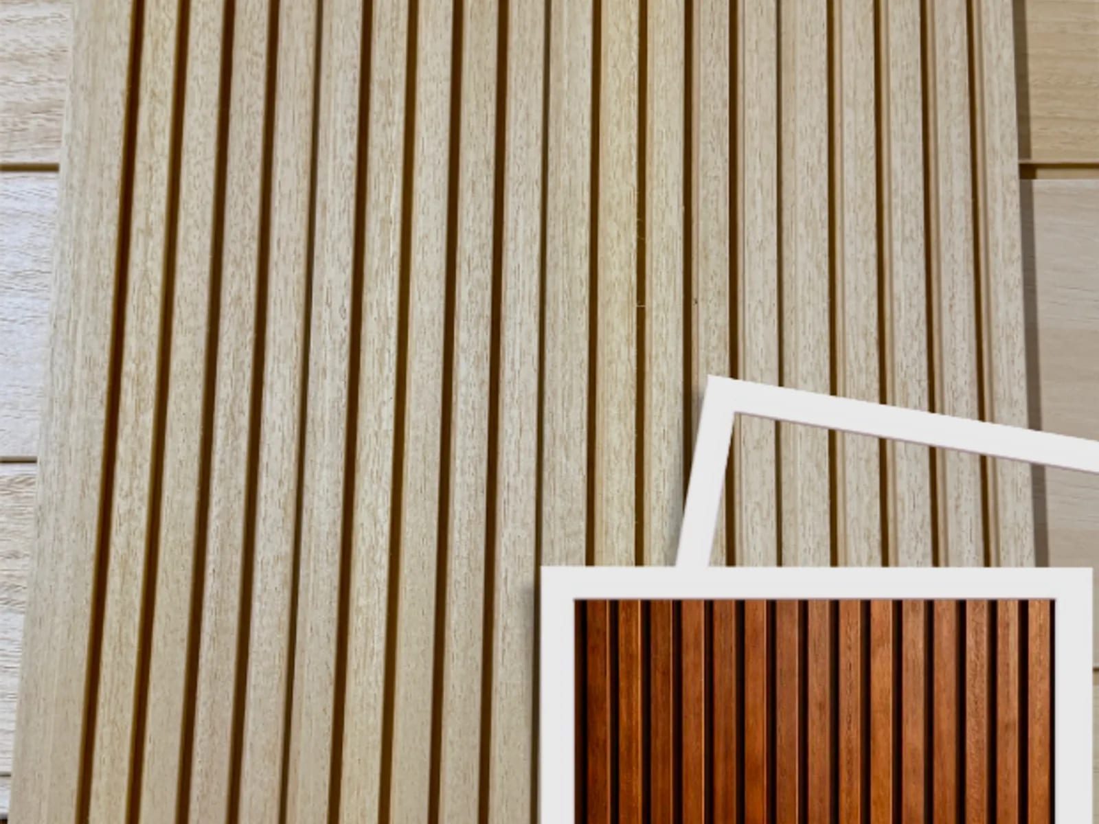 Thermomodifizierte Abachi-Lamellen detail view 1 - Sauna grade timber