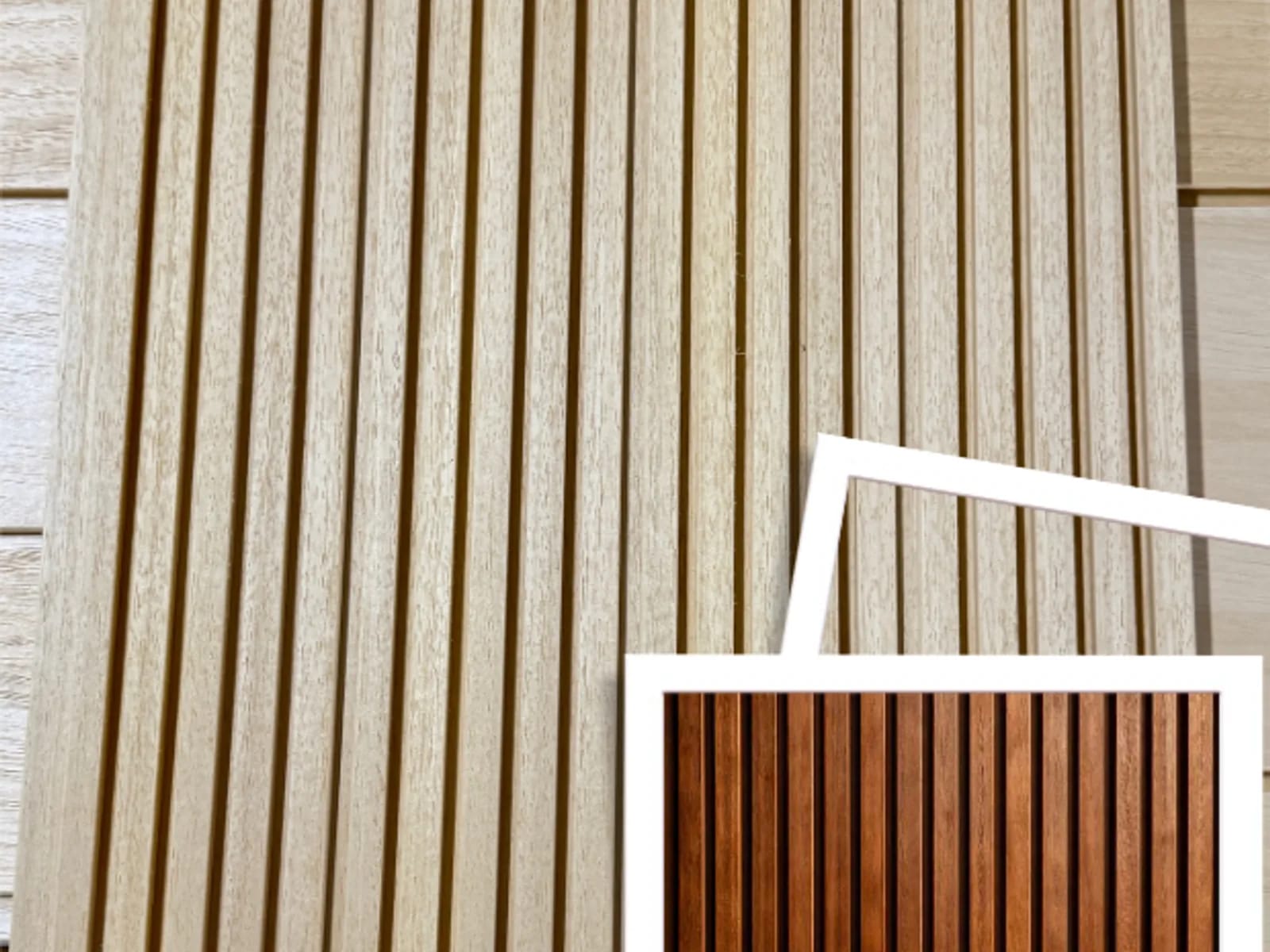 Thermomodifizierte Abachi-Lamellen detail view 4 - Sauna grade timber