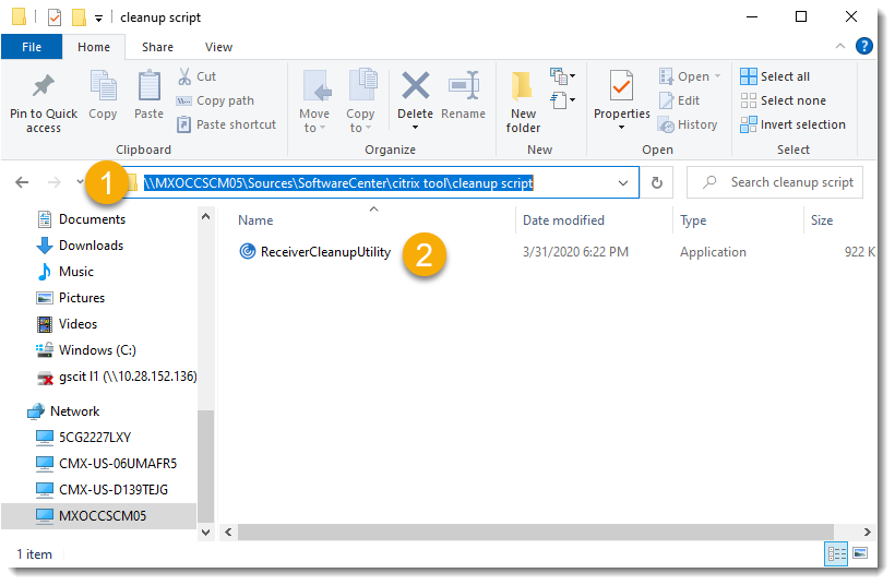 Location of the Citrix tool