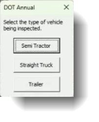Selecting Vehicle Type Screenshot