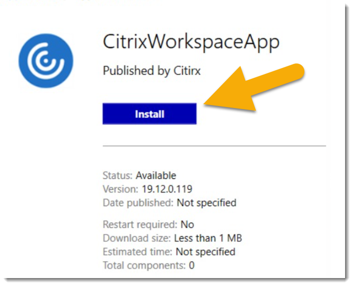 Citrix WorkSpace Install