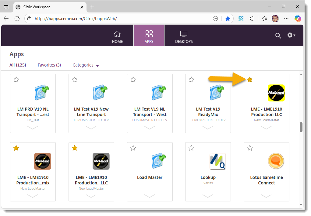 Add LoadMaster to Favorites