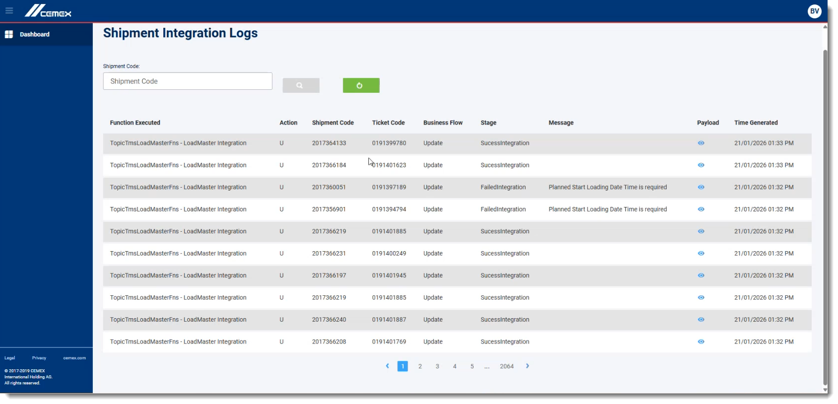 SCR-09 TMS Tender Status Lookup
