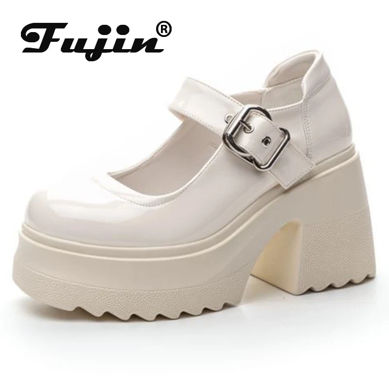 Fujin 10cm Patent Genuine Leather Breathable - image 1