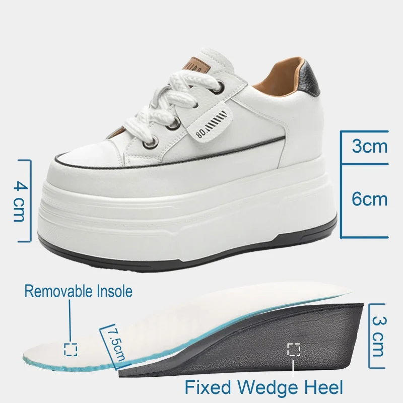 Fujin 9cm 3 inch comfortable platform sneakers - image 2