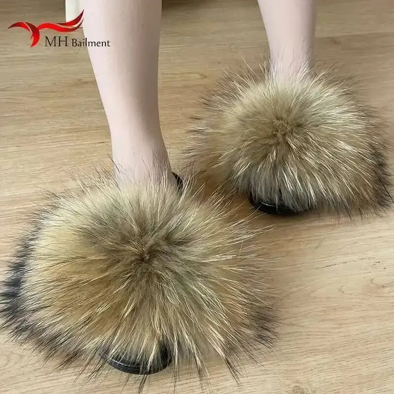 Real Raccoon Fur Slippers - image 2