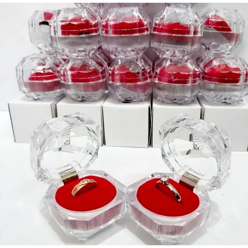 1-50pcs Crystal Acrylic Ring Box - image 1