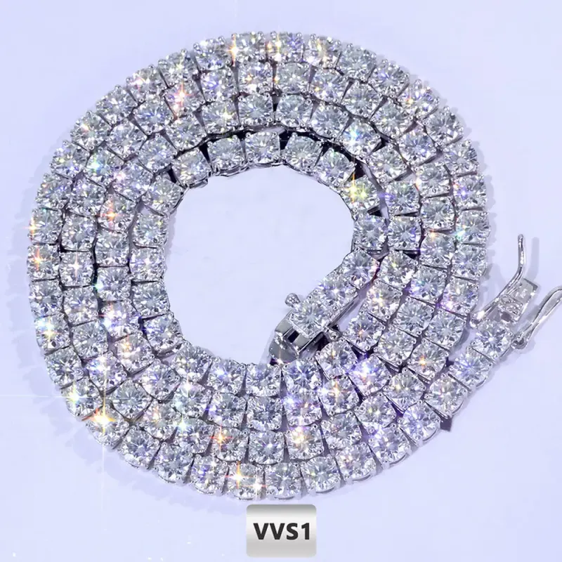 NUOYA Hip Hop Moissanite Tennis Necklace - image 1