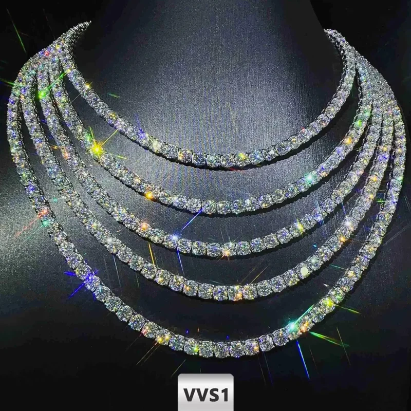 NUOYA Hip Hop Moissanite Tennis Necklace - image 2