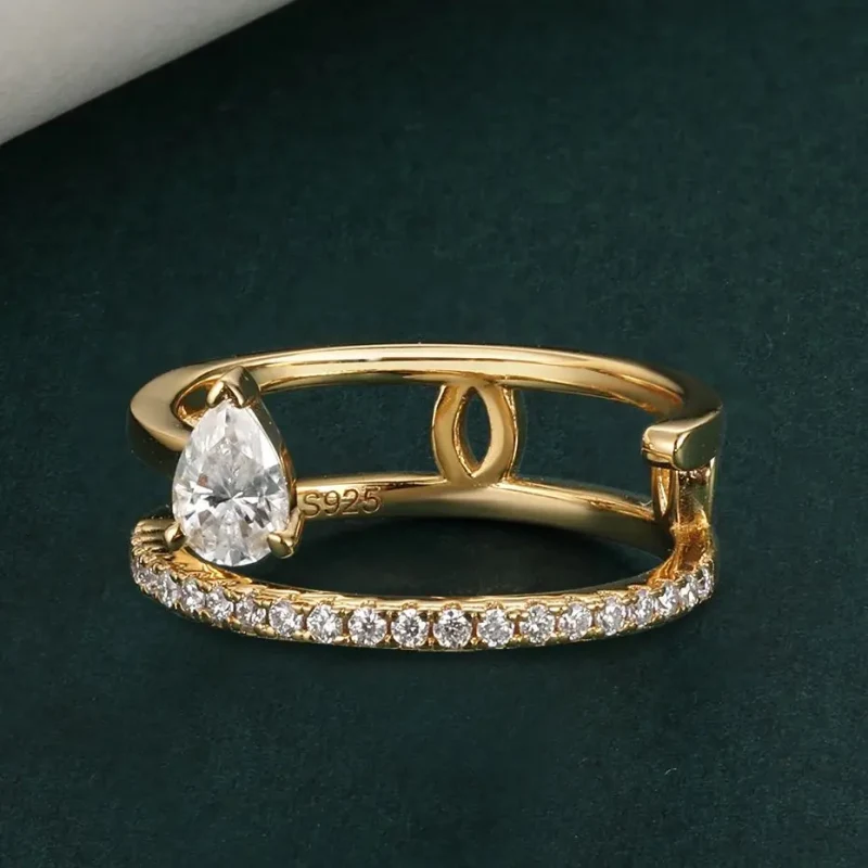 H Women's Irregular Hollow Ring Laboratory - image 2