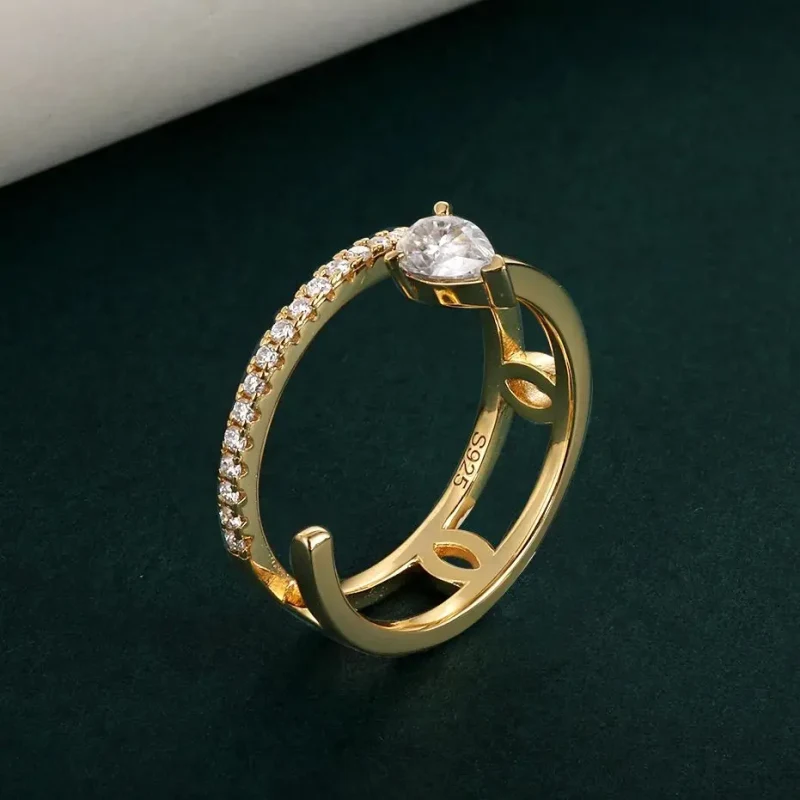 H Women's Irregular Hollow Ring Laboratory - image 3