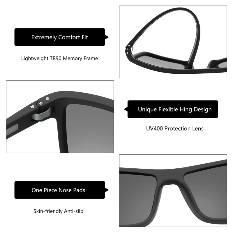 ZENOTTIC Retro Square Polarized Prescription Sunglasses - image 3