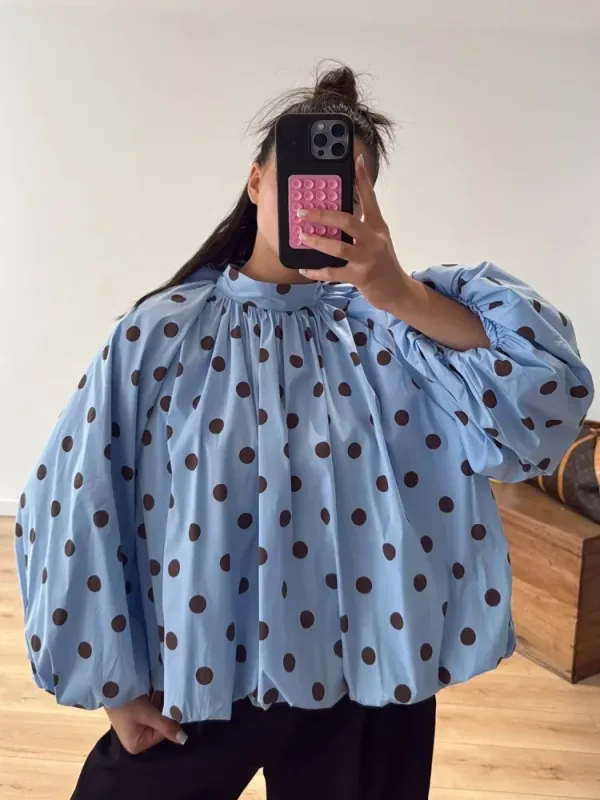 Women's Polka Dot High Neck Backless - image 2