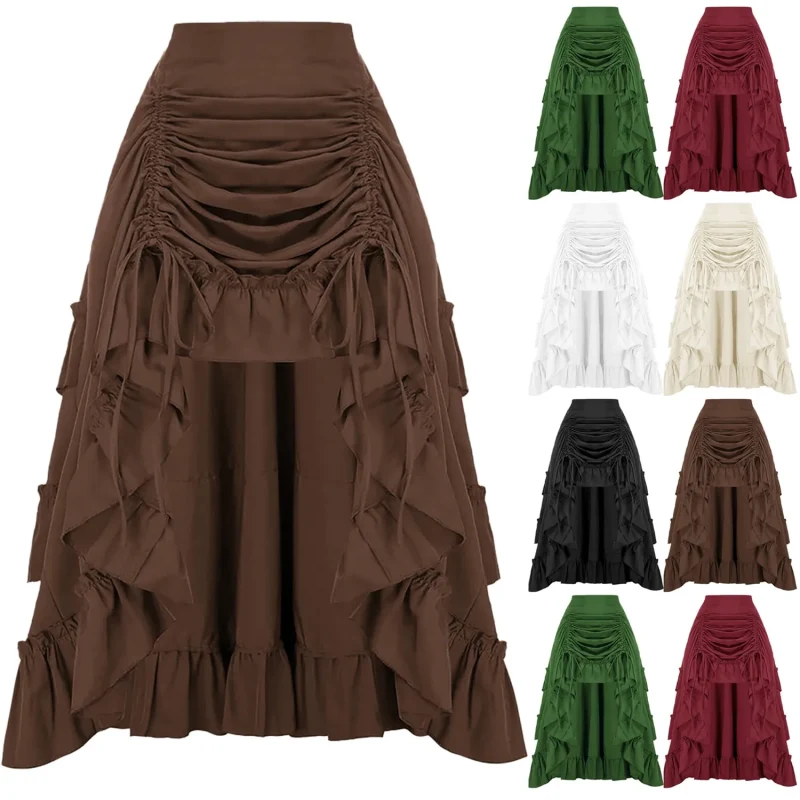 Women Skirts Vintage Renaissance Length Adjustable Skirt - image 1
