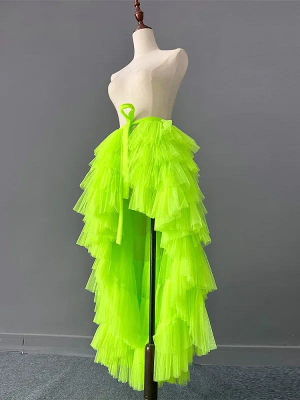 High Waist Bandage Green Mesh Irregular Elegant - image 2