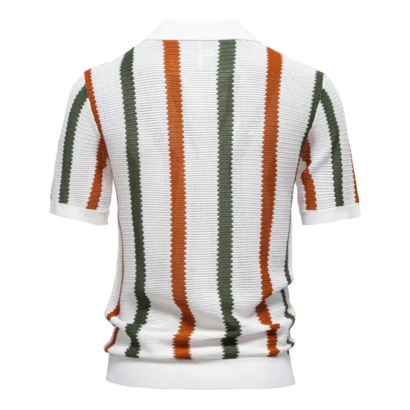 Men's Ribbed Knit Polo Shirt - image 2