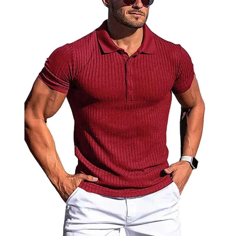 Polo Men Solid Stripe Fitness - image 3