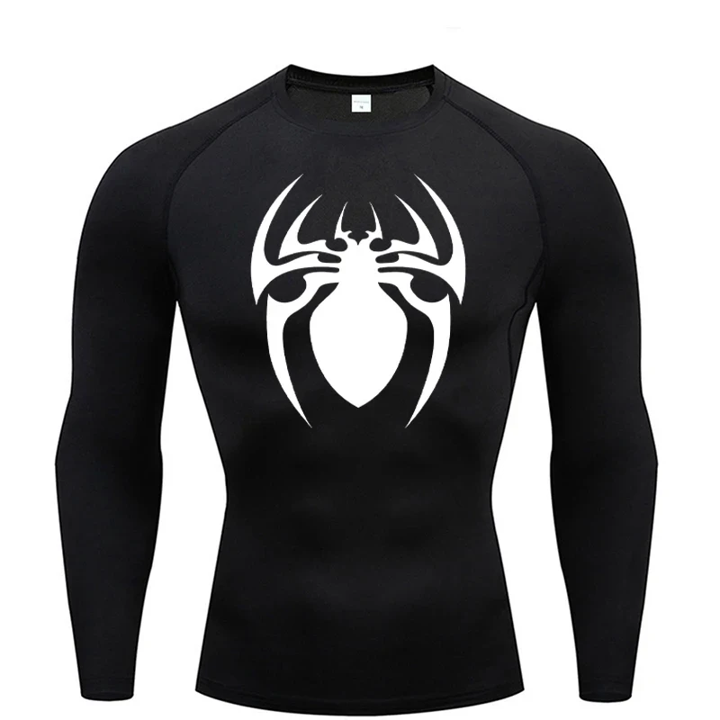 Spider Print Long Sleeve Compression Shirts - image 1