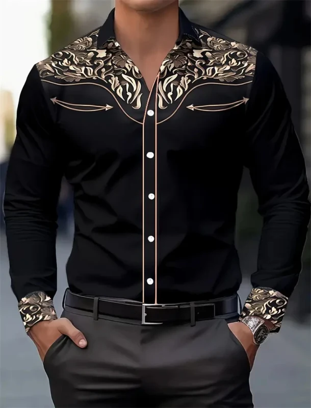 Men's Long Sleeve Shirt 3D Printing Clothing Mexican style - image 1