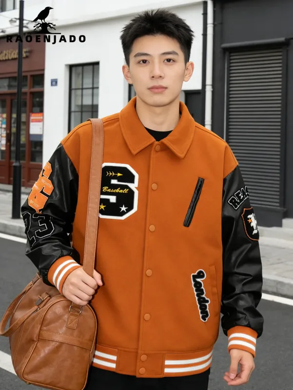 Men's Varsity Jacket Faux - image 1