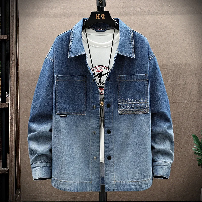 Casual Gradient Men's Cotton Denim Jackets - image 1