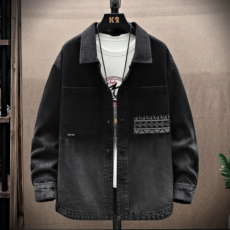 Casual Gradient Men's Cotton Denim Jackets - image 2