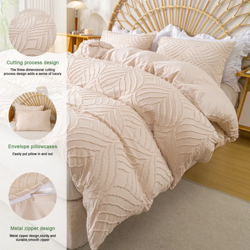 3pcs Cutting flower Bedding Set with Zip Closure - image 2