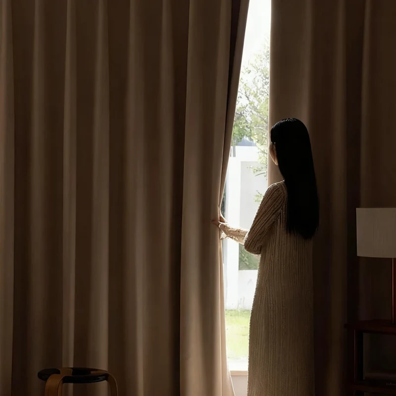 1PC Japanese-style milk tea color cotton linen - image 3