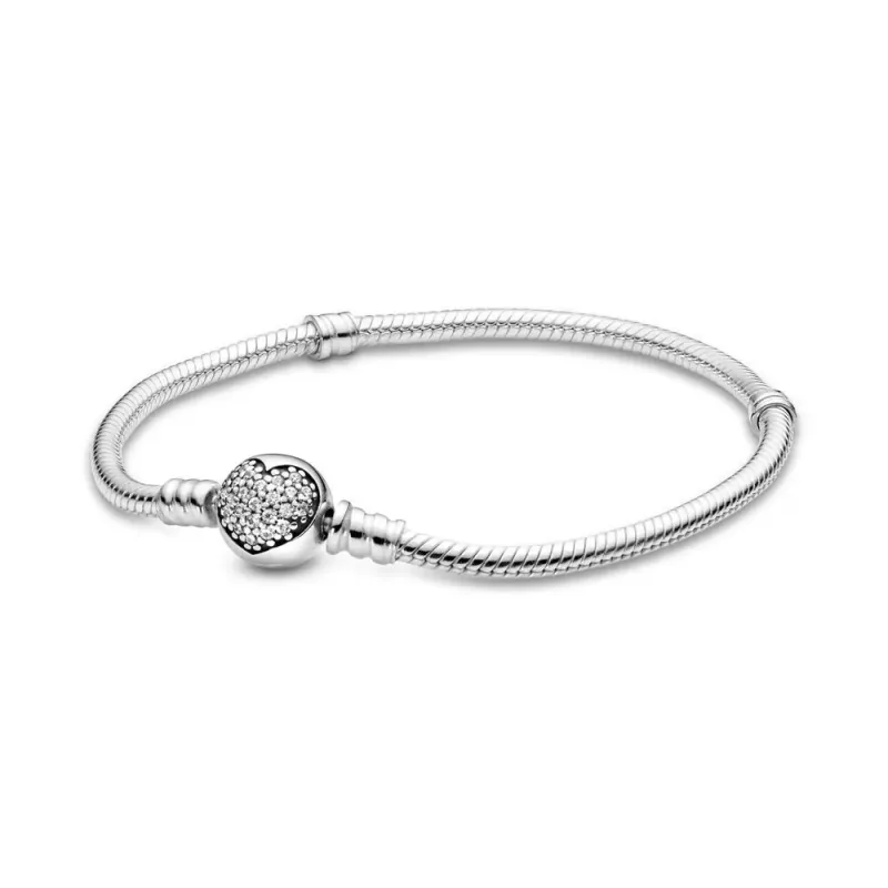 silver classic round luxury zircon bracelet - image 2